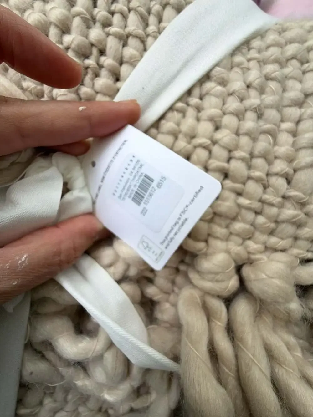 Pottery Barn Textured Basketweave Throw 50x60 NEW fast to ship ivory